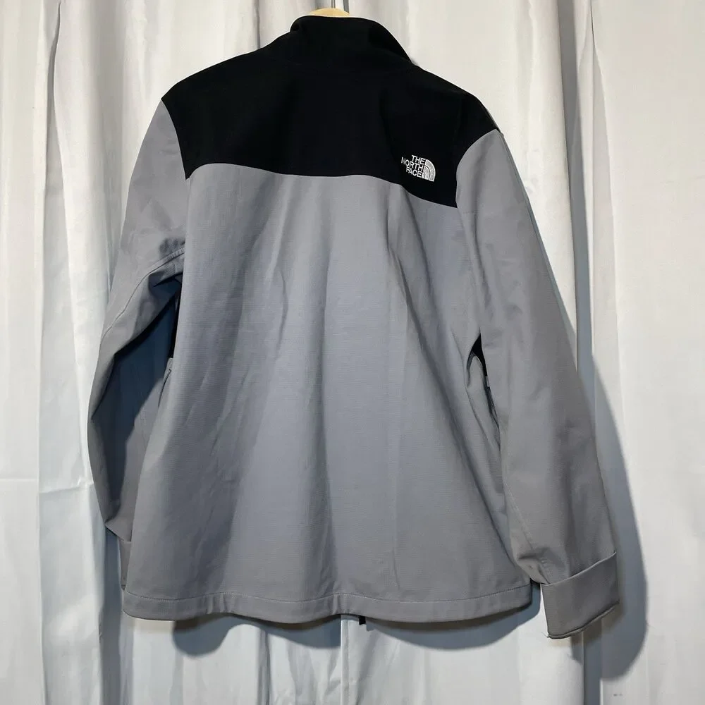 The North Face Castle Rock Jacket Mens L Black Gray Zip Soft Shell Rebel Allianc